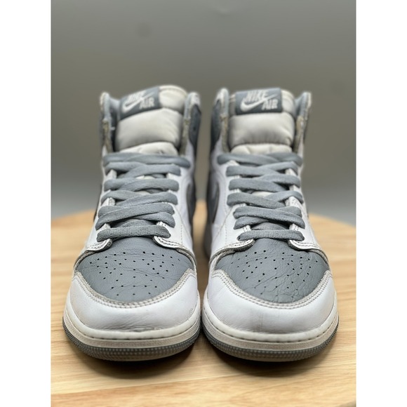 Nike 575441-037 Air Jordan 1 Retro High OG Stealth GS 6Y Shoes White Grey READ - Picture 2 of 16